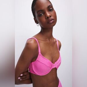 Good American NWT Sparkle Demi Top Hot Pink size 3/ Large